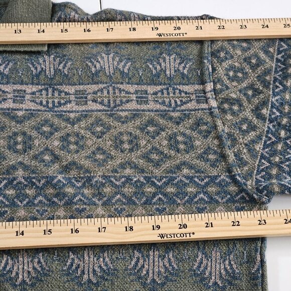 Giannini Polo Sweater Men 52/L Multi LS Buttons Collar Tribal Aztec Geo Vintage - Picture 5 of 15